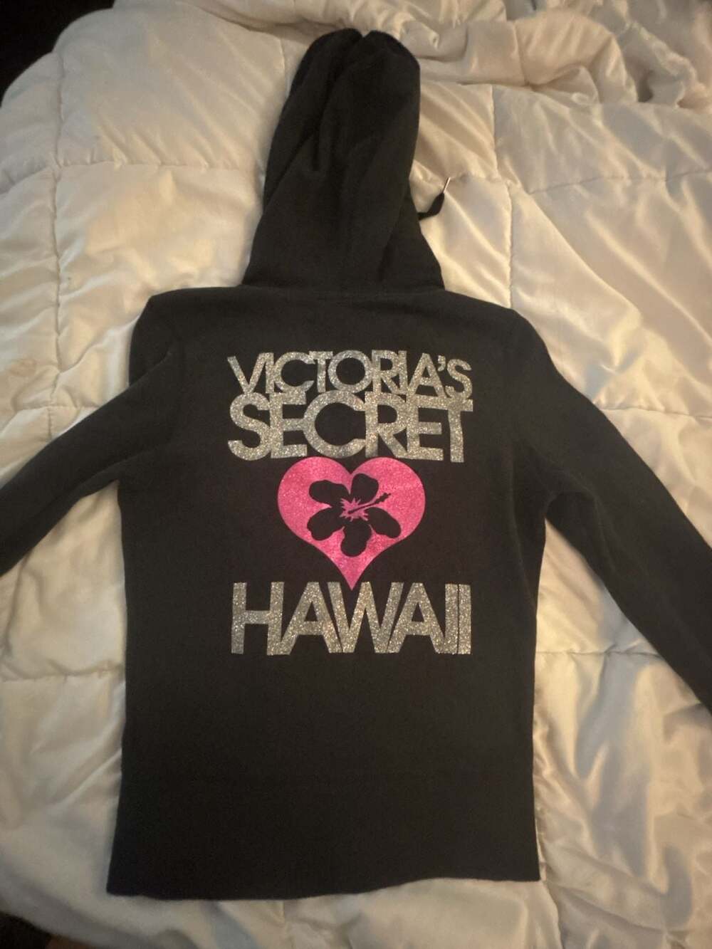 Victoria's Secret Hawaii Glitter Logo Zip-Up Hoodie